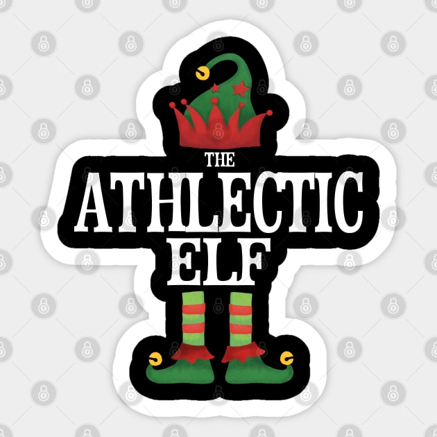 Athlectic Elf Matching Family Group Christmas Party Pajamas Sticker by uglygiftideas